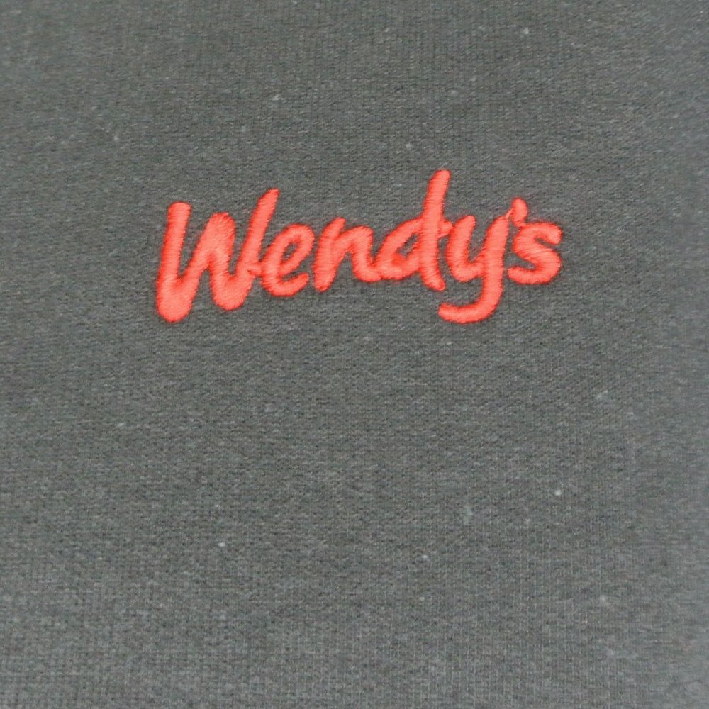 WENDY'S Hamburgers Black Sweatshirt Employee Uniform Shirt Size M Medium - Picture 3 of 10